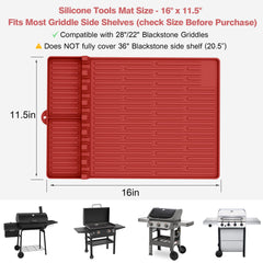 Uozuke Silicone Grill Mat in use with grilling tools