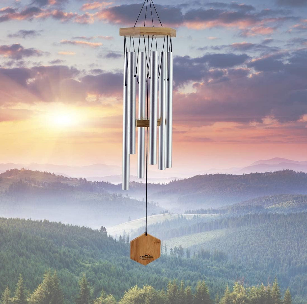 UpBlend Outdoors Silver Wind Chime 29 inch front view
