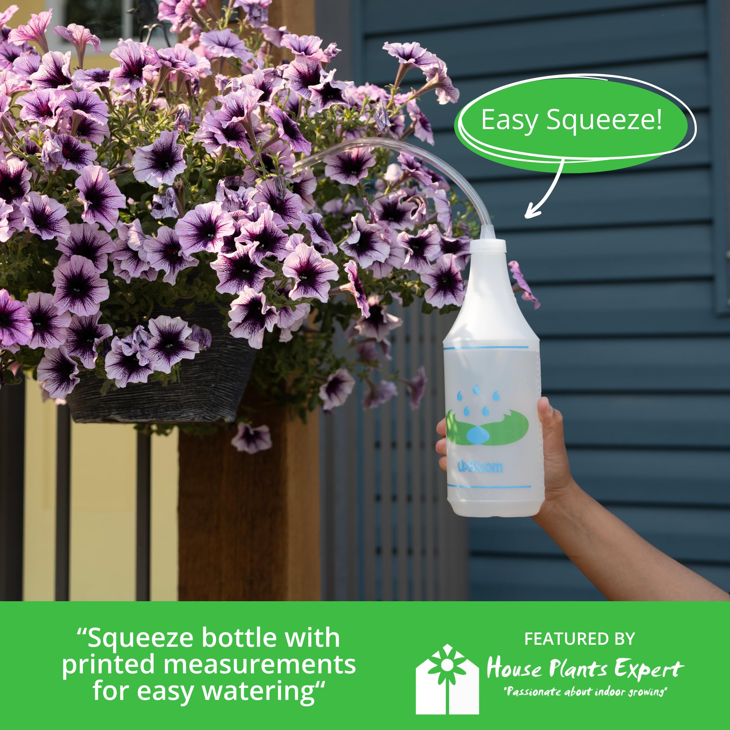 UpBloom squeeze bottle back view showing clean design