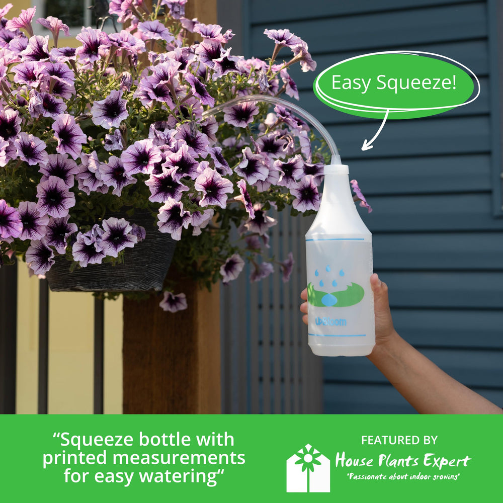 UpBloom squeeze bottle back view showing clean design