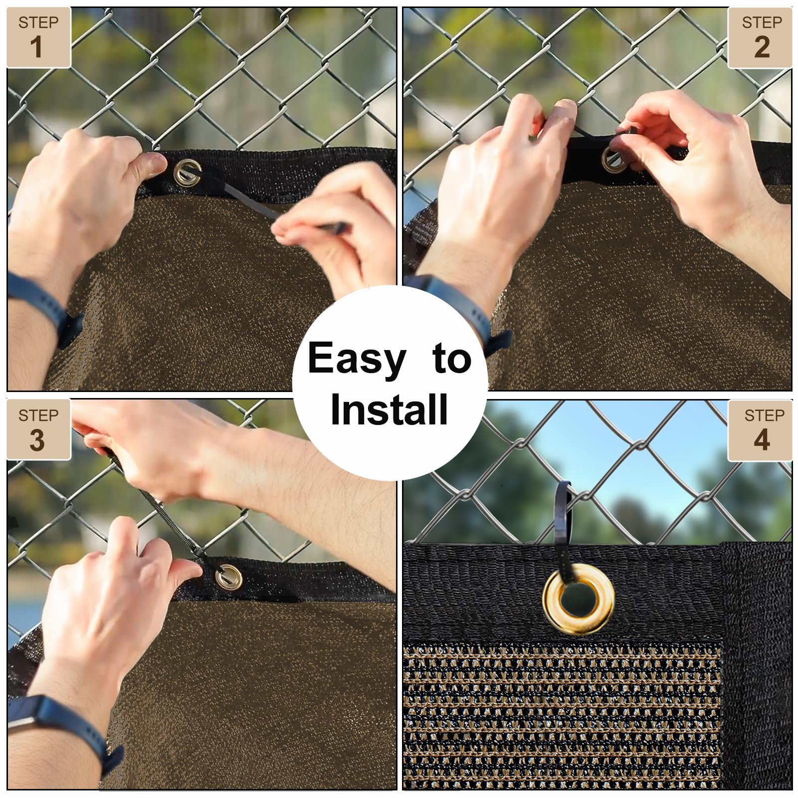 UPGRADE Balcony Privacy Screen 3' x 16' Mocha in outdoor setting
