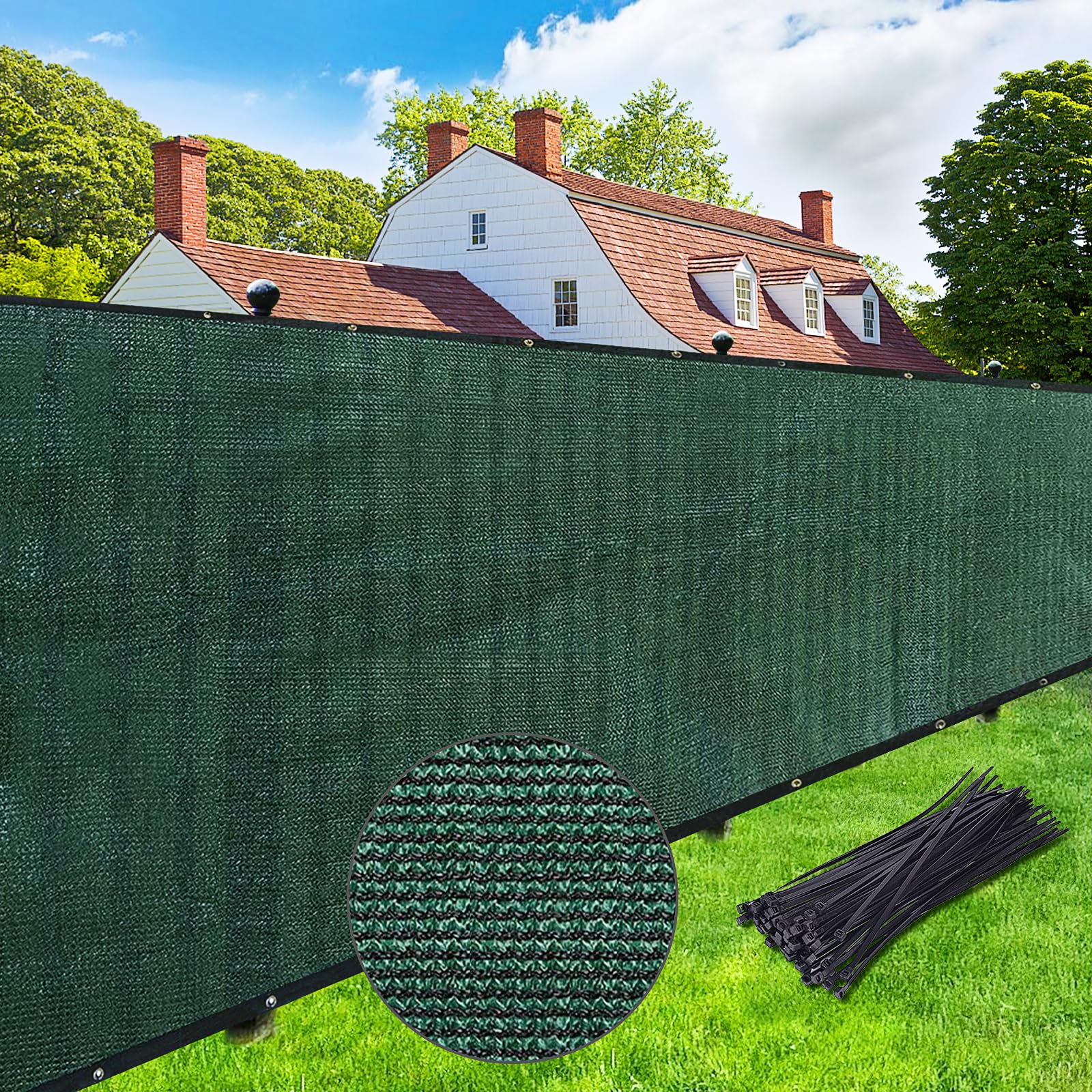 UPGRADE Privacy Screen 6' x 25' dark green front view
