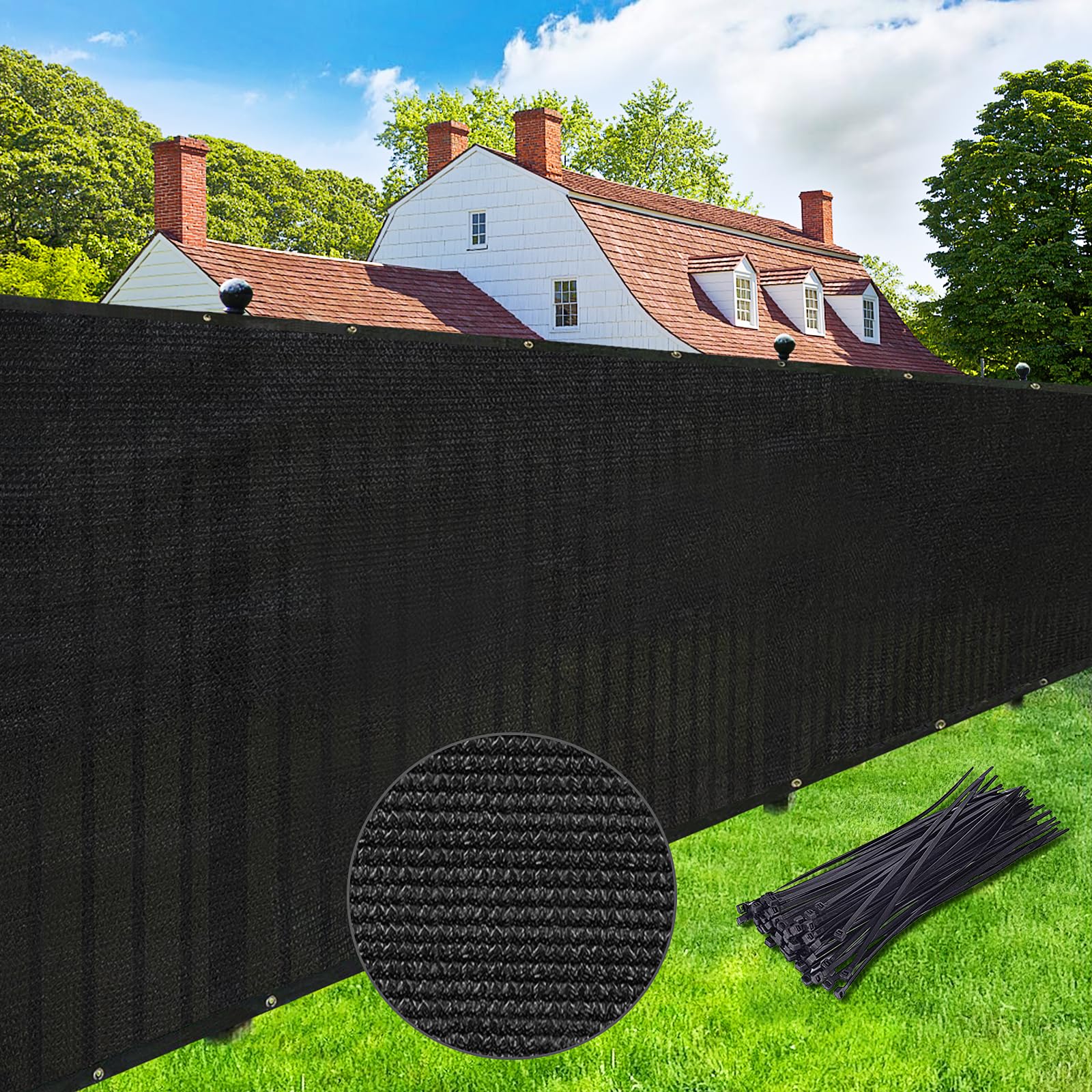 UPGRADE Privacy Screen 6' x 50' black model front view