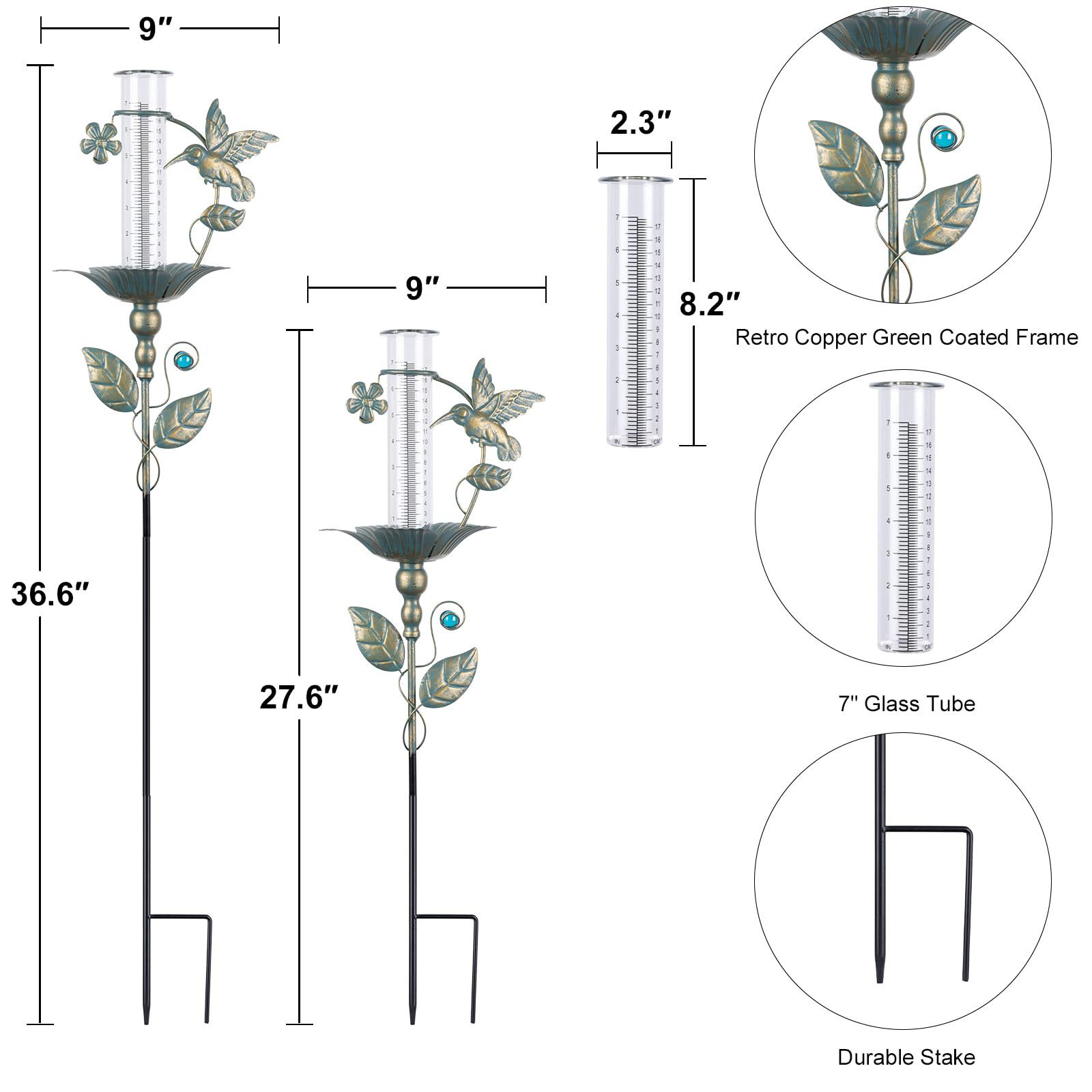 Upgraded glass tube of Fastruggle rain gauge