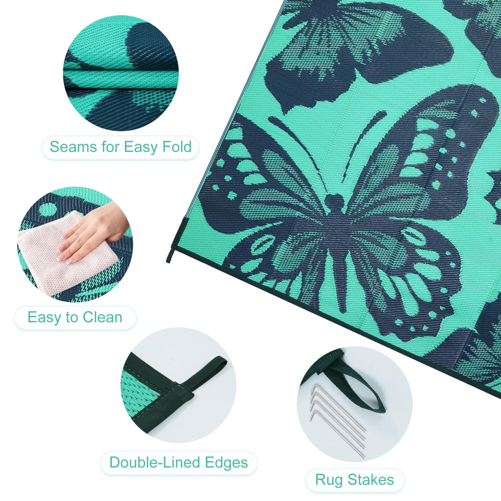 Uphome Outdoor Rug 8x10 ft folded for easy transport