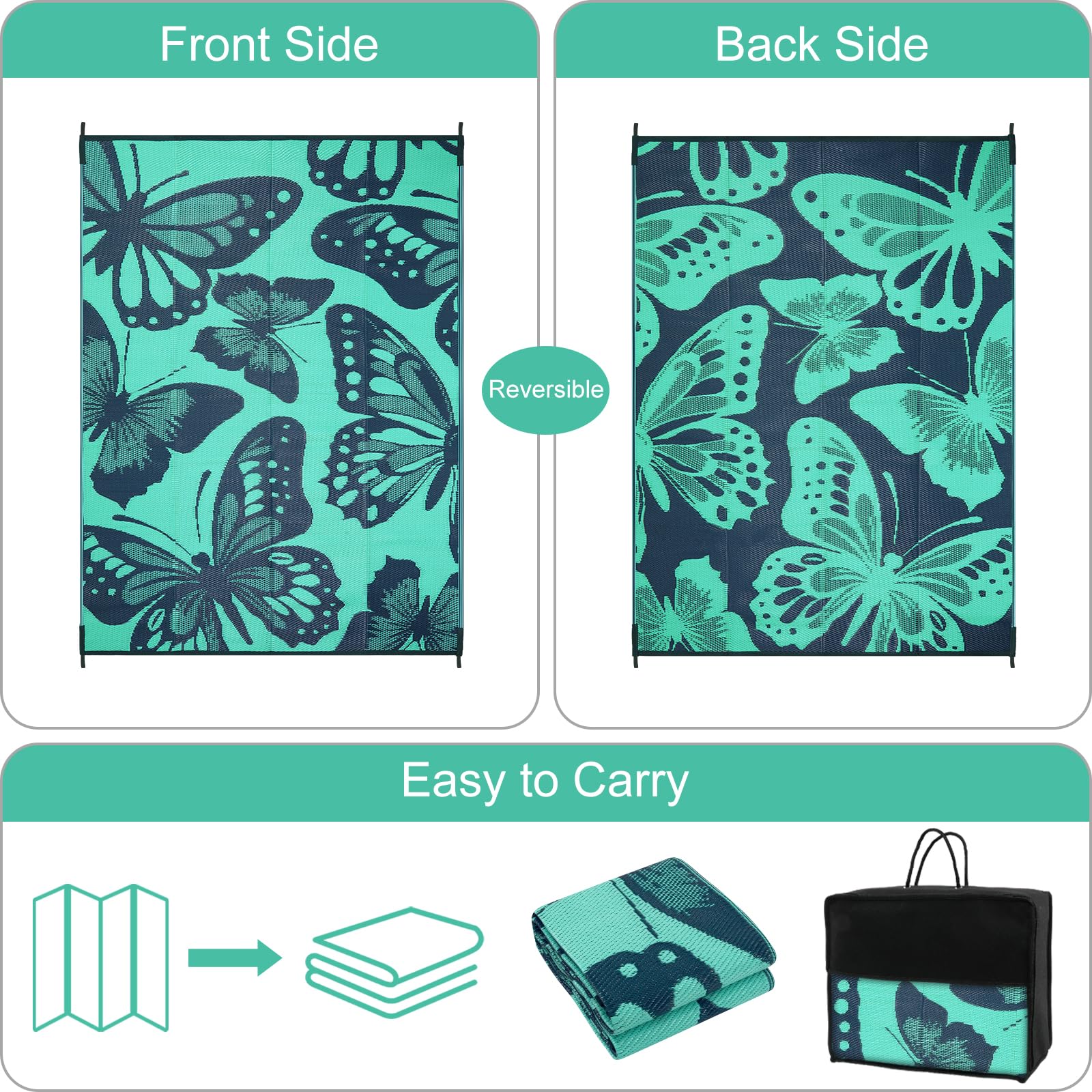 Uphome Outdoor Rug 8x10 ft on a patio