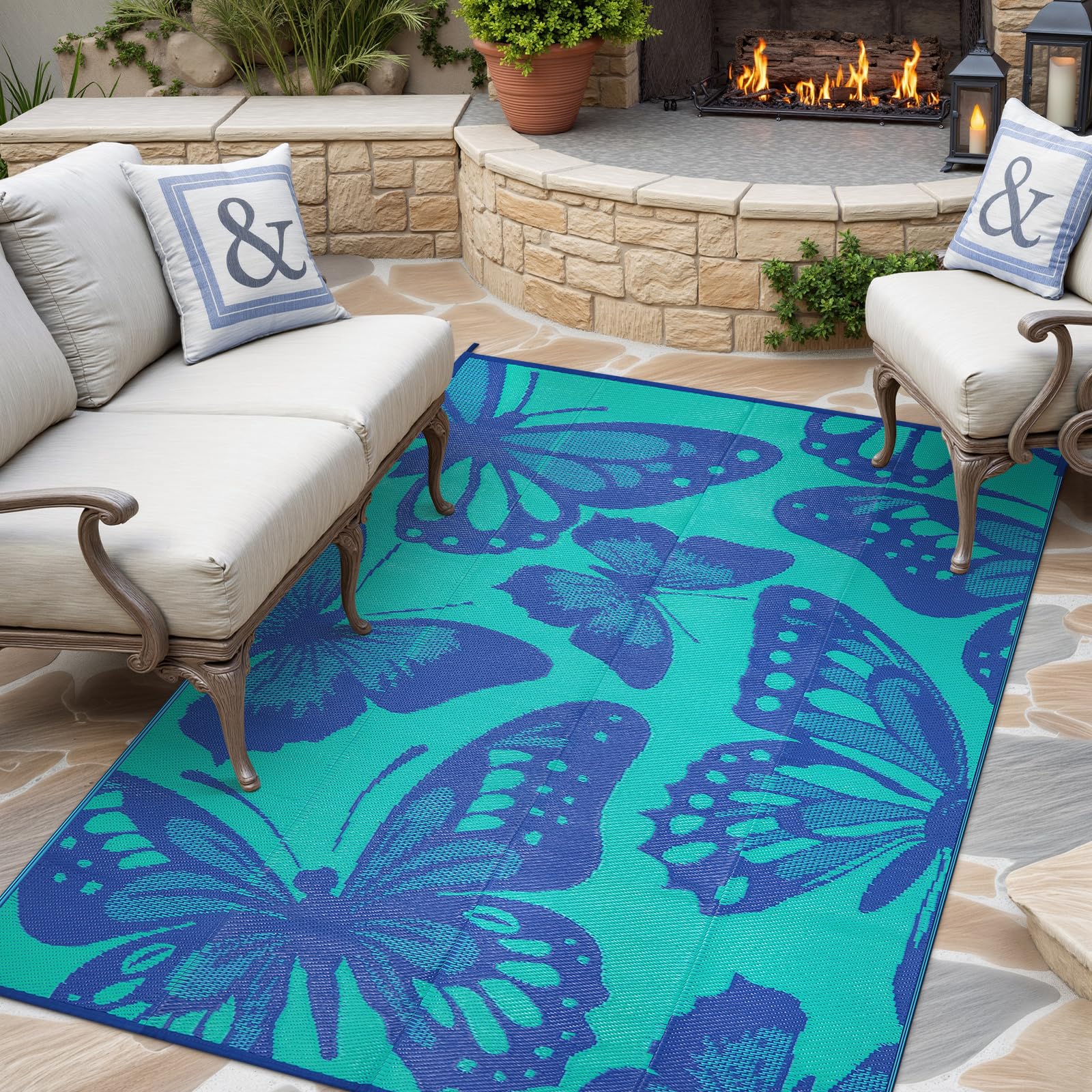 Uphome Outdoor Rug drying after cleaning