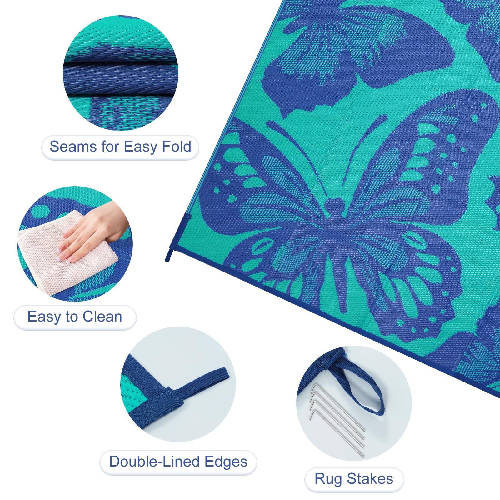 Uphome Outdoor Rug lightweight and foldable for easy carrying
