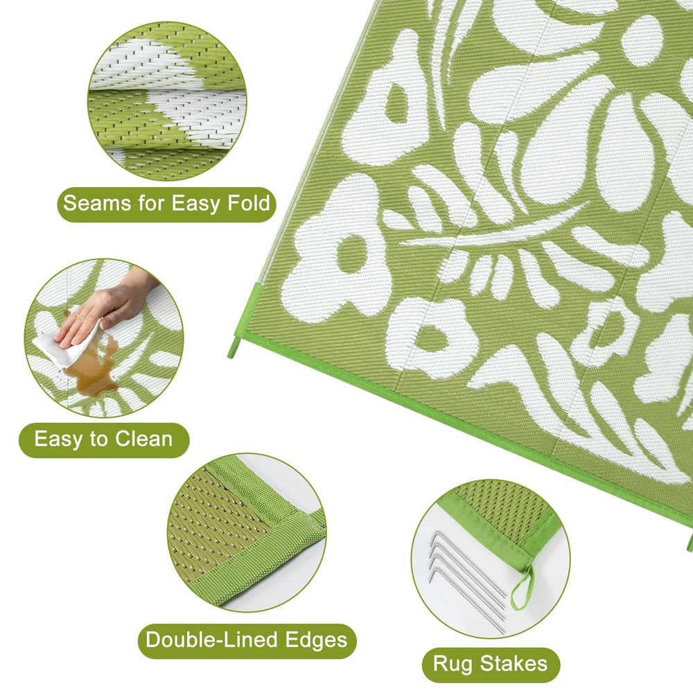 Uphome outdoor rug showing geometric patterns