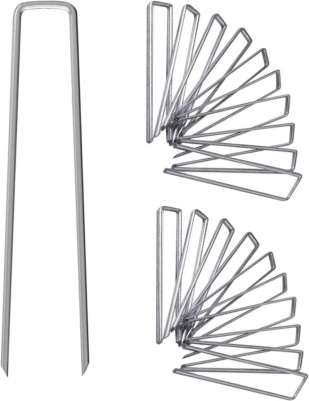 UPMCT 12 Inch Galvanized Garden Landscape Staples front view