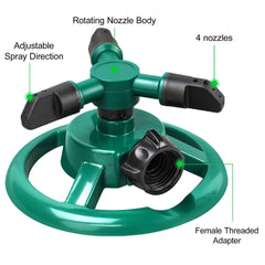 UPOFFICIS Yard Sprinkler set at angle for large area coverage