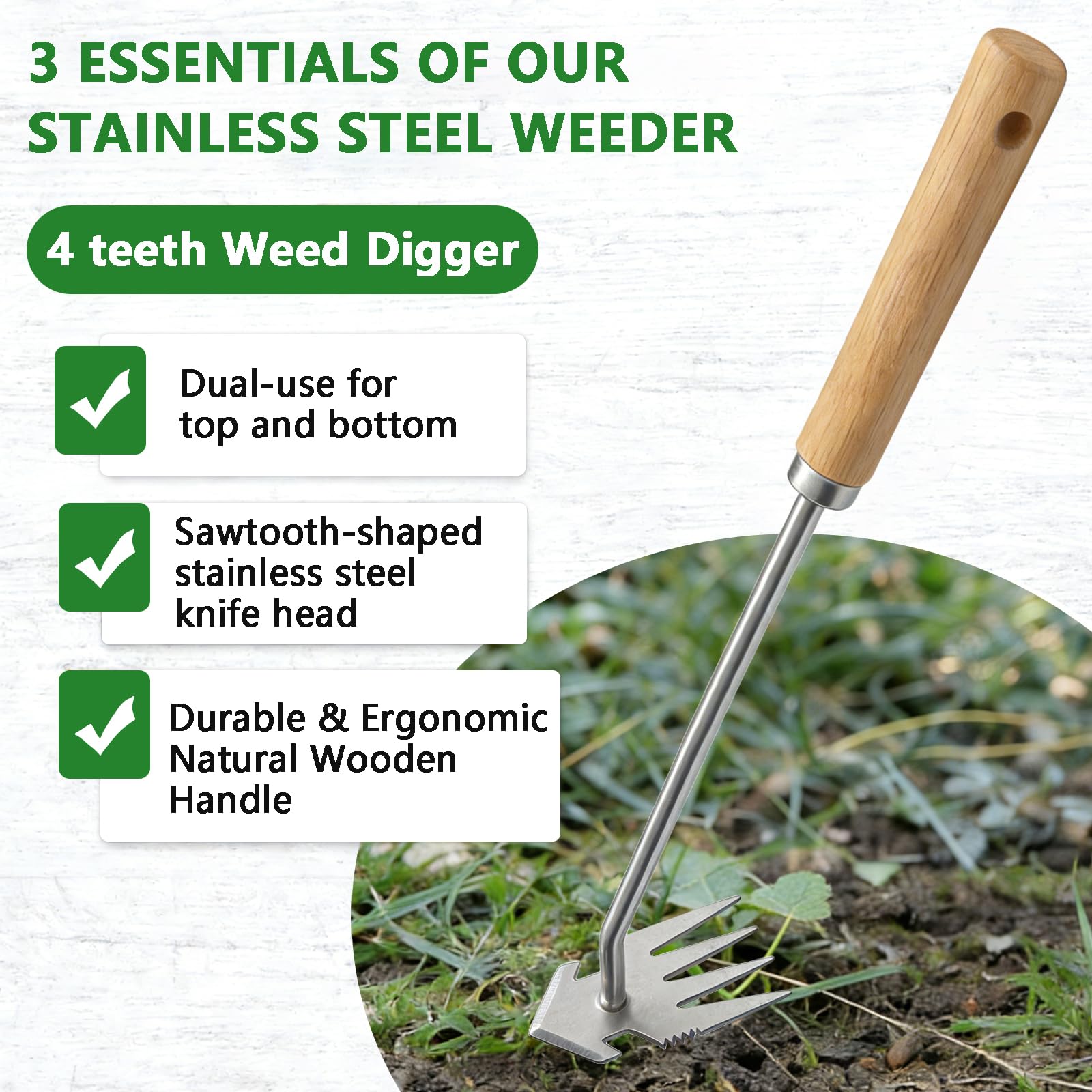 Uprooting weeding tool from Doubleggs