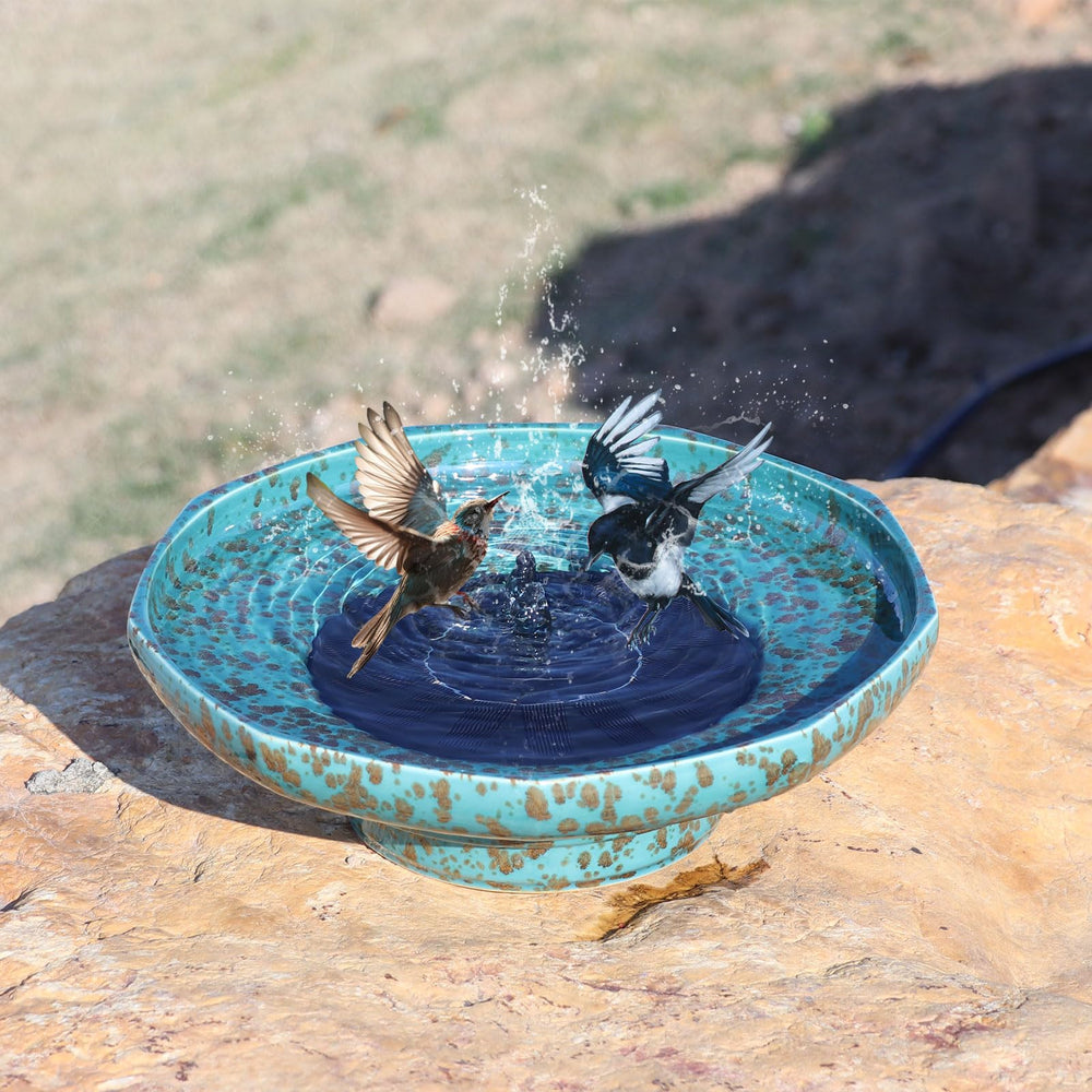 UPSJYJ bird bath set up on patio with plants