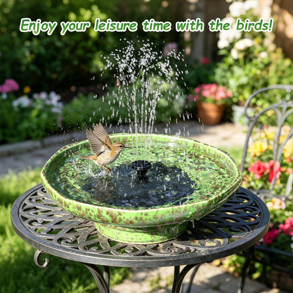 UPSJYJ bird bath showing its smooth surface and ceramic finish