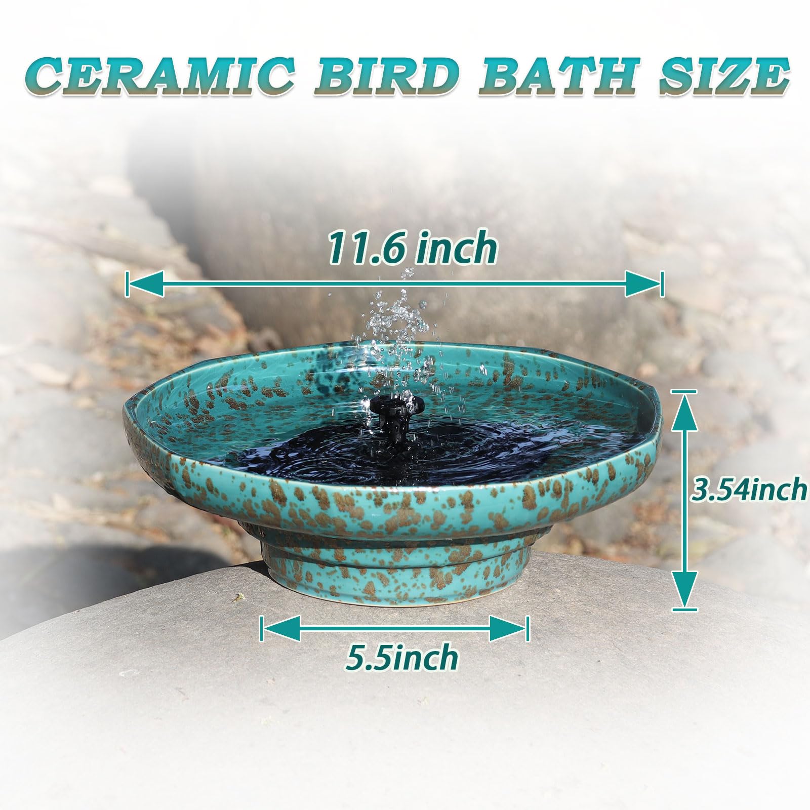 UPSJYJ ceramic bird bath with birds enjoying water
