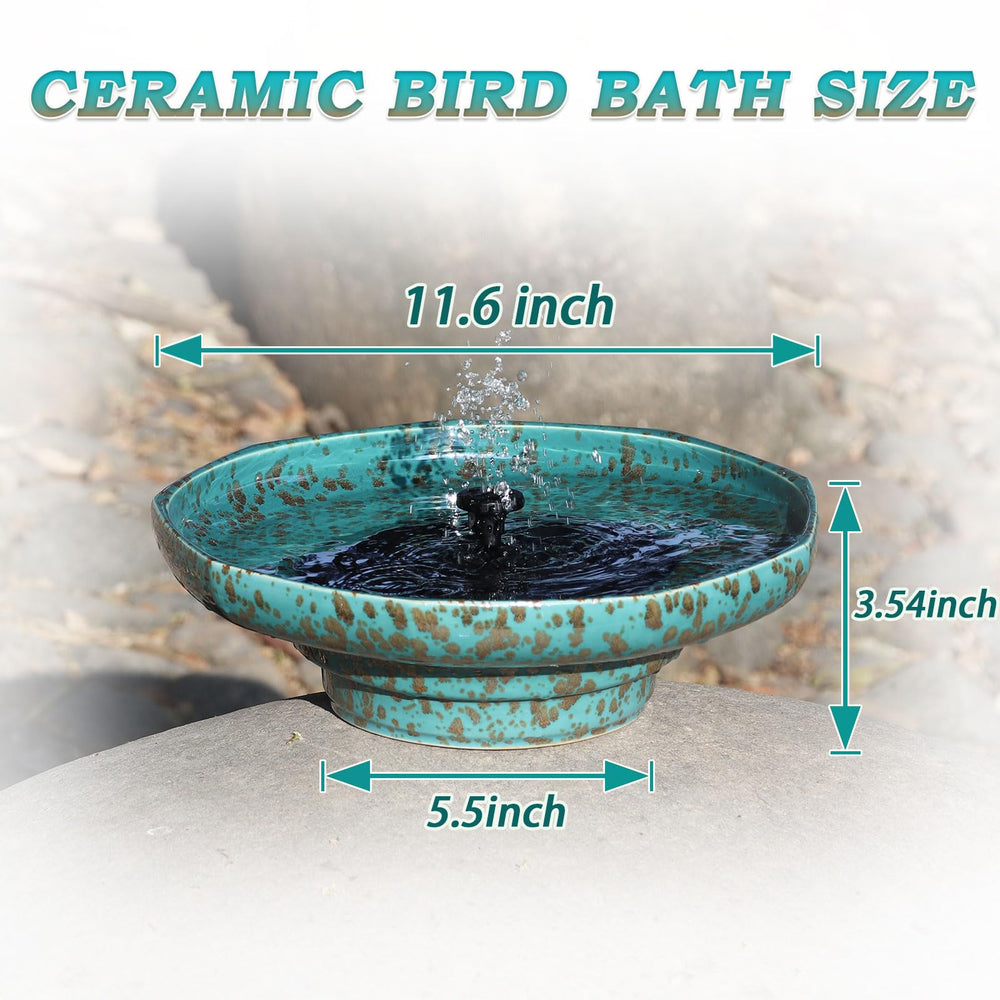 UPSJYJ ceramic bird bath with birds enjoying water