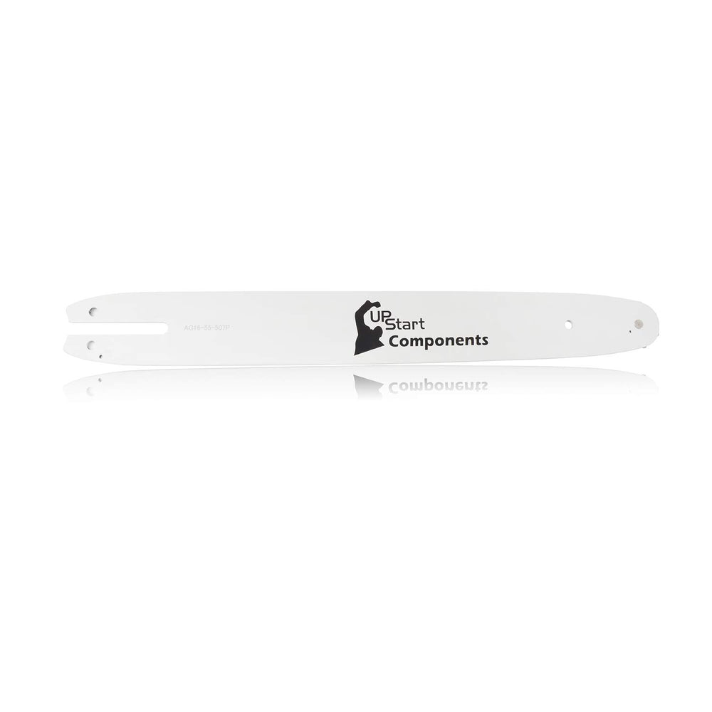 UpStart Components 16-Inch Chainsaw Guide Bar side view with specifications