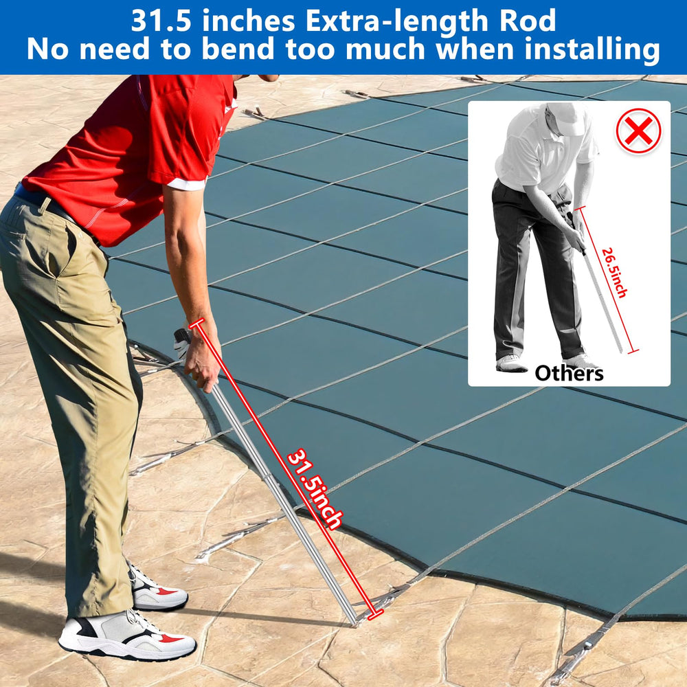 UQM Pool Cover Tool showing non-slip grip feature