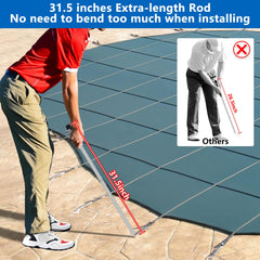 UQM Pool Cover Tool showing non-slip grip feature