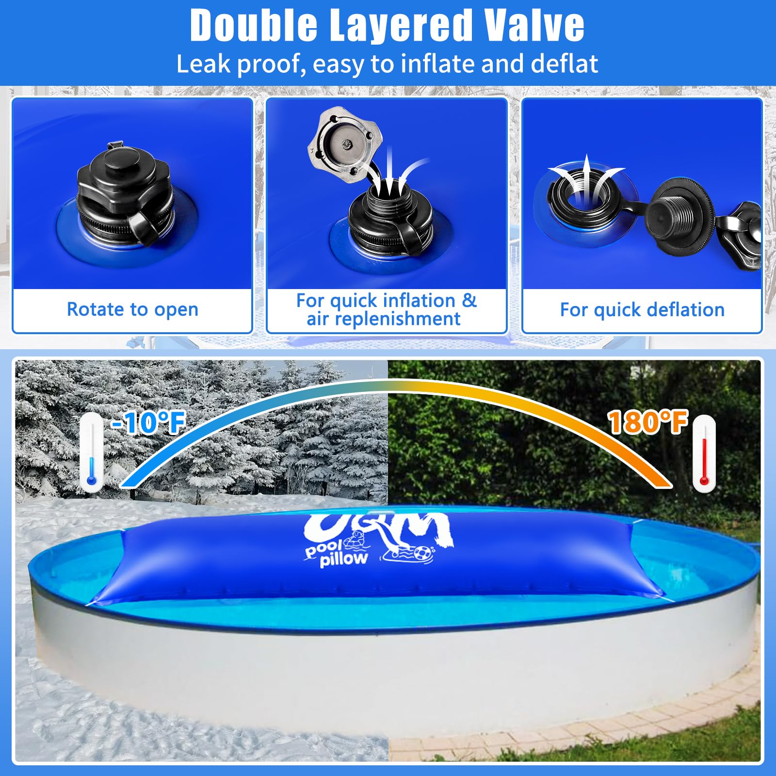 UQM Pool Pillows with ropes for secure installation