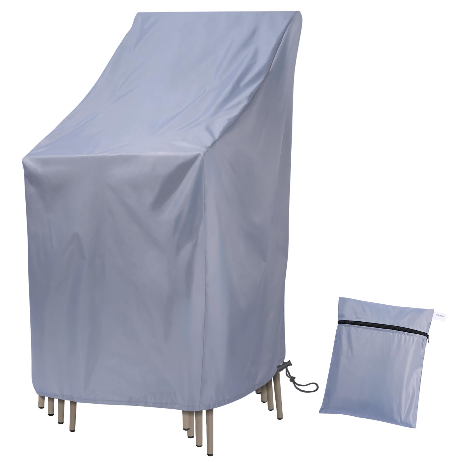 Uranshin Waterproof Stackable Chair Cover front view, grey