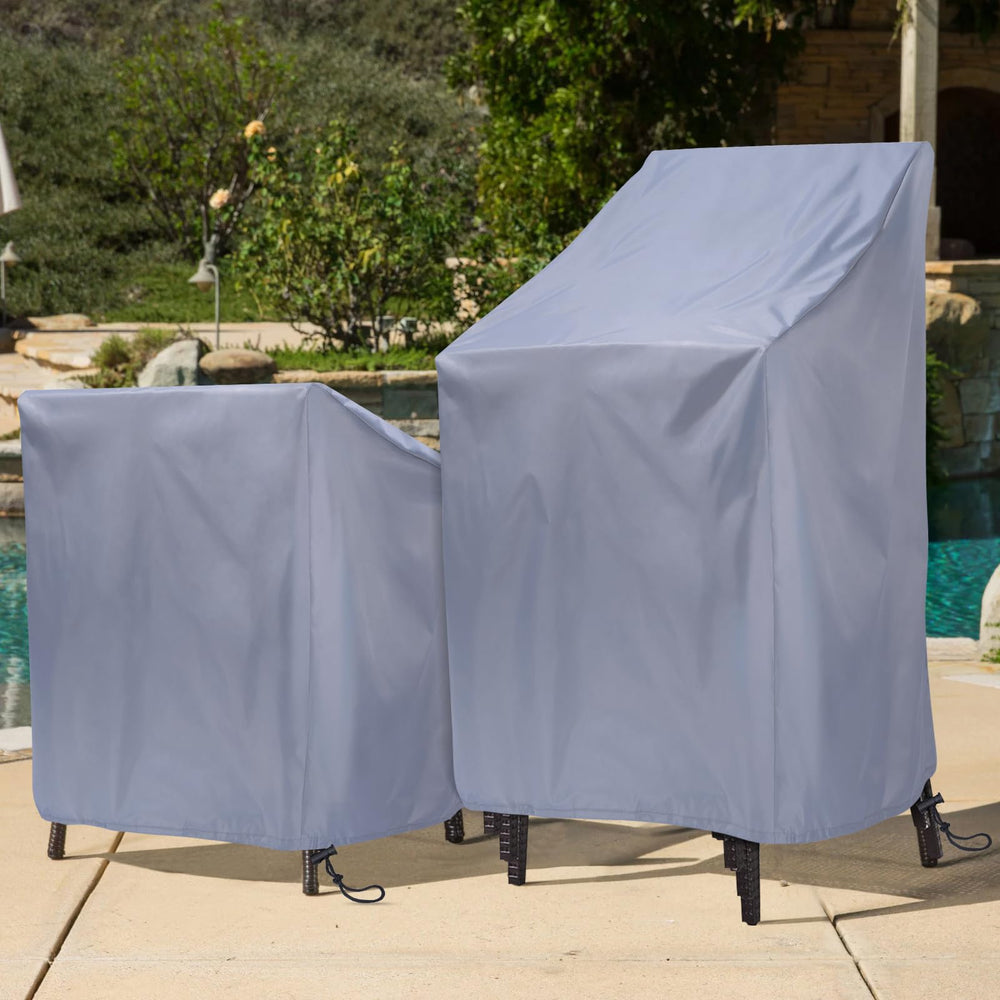 Uranshin Waterproof Stackable Chair Cover in a garden setting