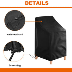 Uranshin Waterproof Stackable Chair Cover side view, showcasing material