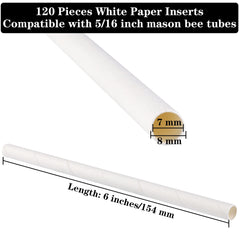 URATOT Mason Bee Paper Inserts 6 inches length