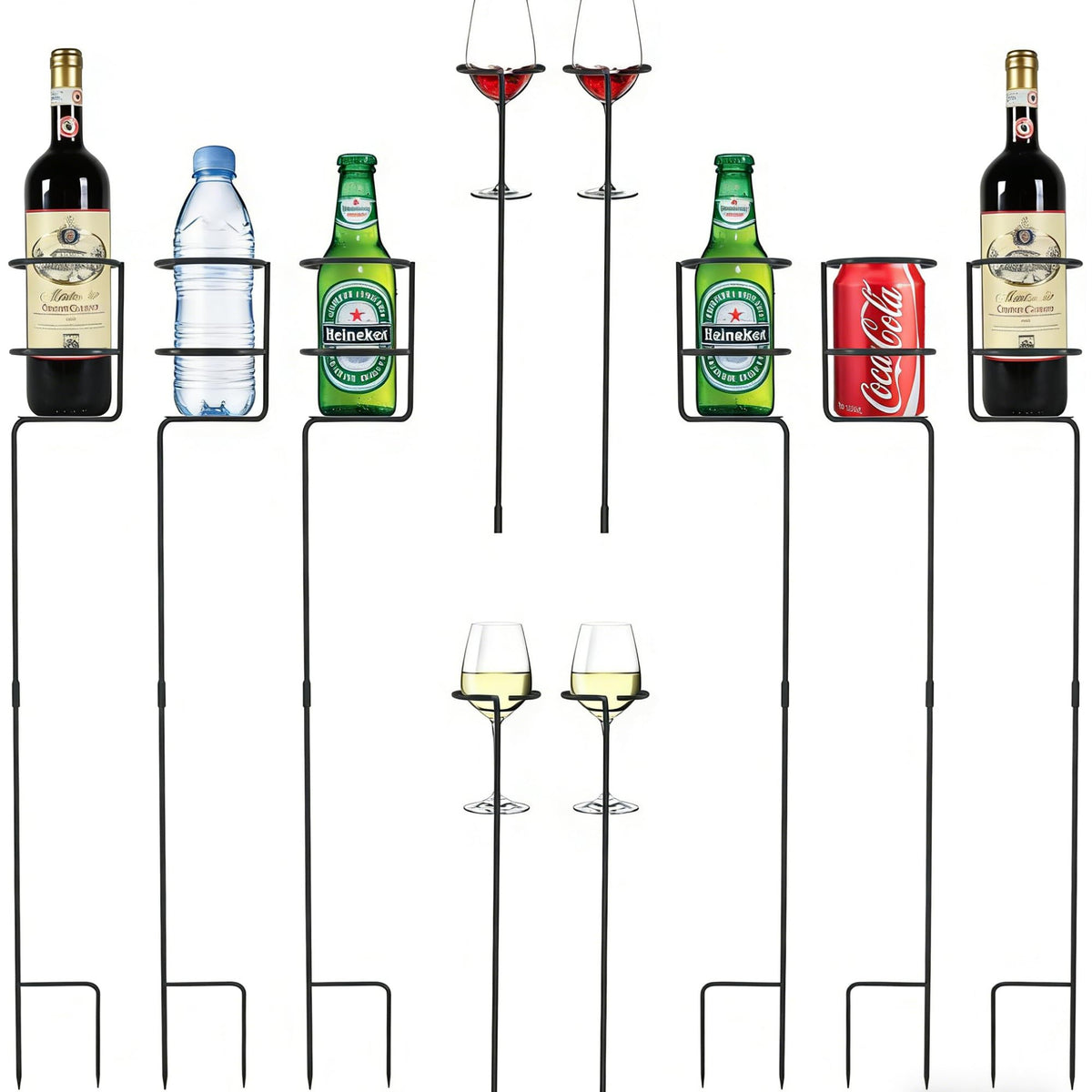 Urban Deco Drink Holders Stakes Set of 10 with various holders