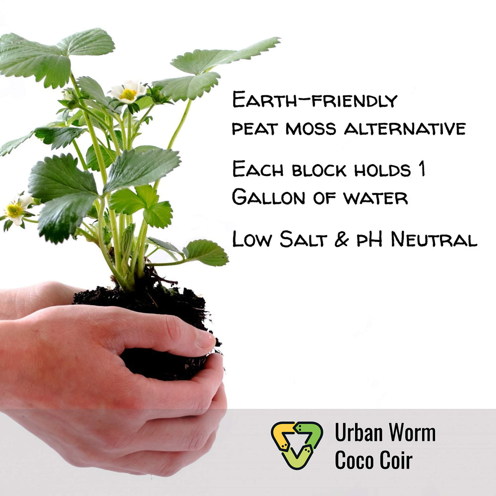 Urban Worm Coco Coir Soil Amendment in garden setting