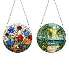 Urstand Acrylic Jigsaw Puzzle Suncatcher Flower design front view