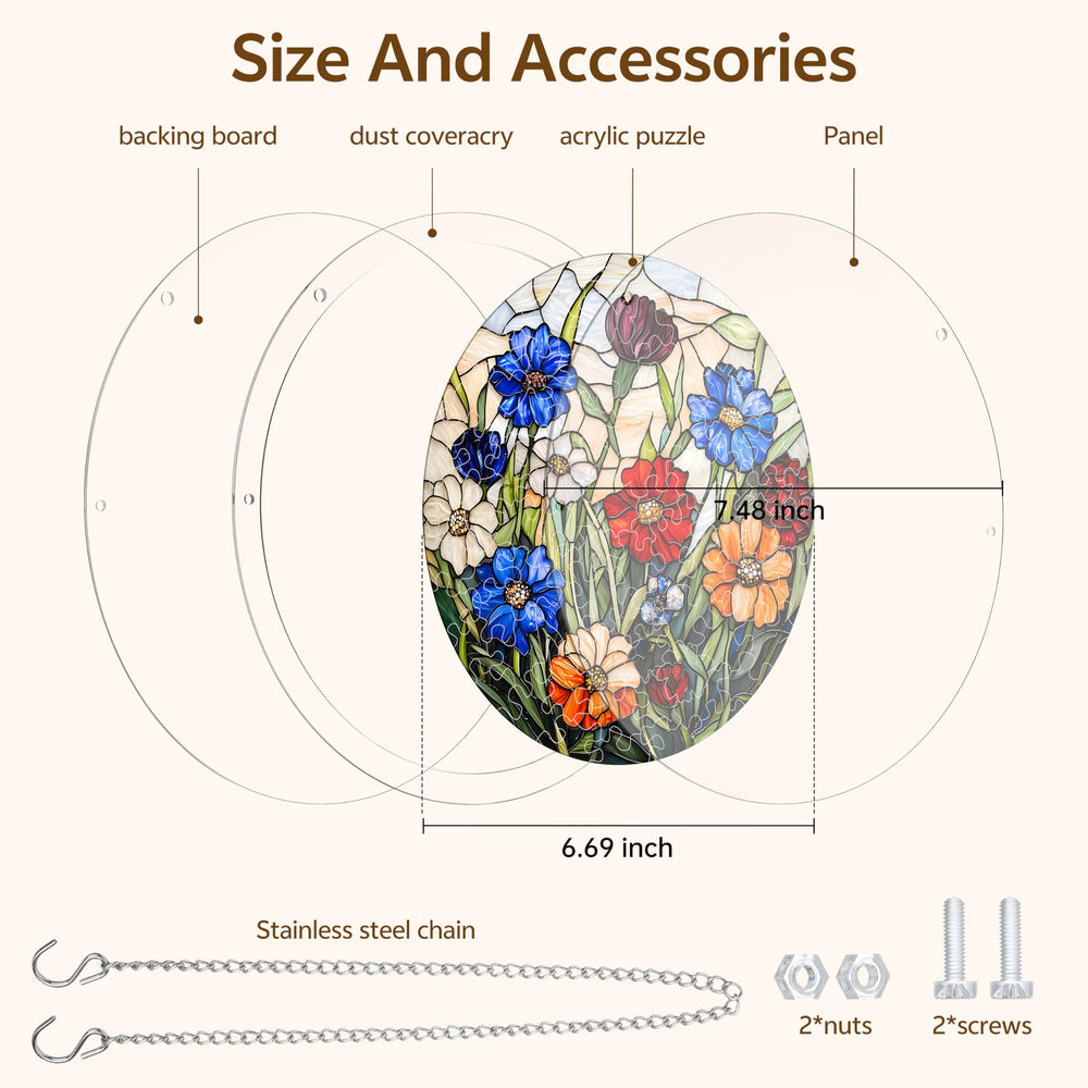 Urstand Acrylic Jigsaw Puzzle Suncatcher in a bright window