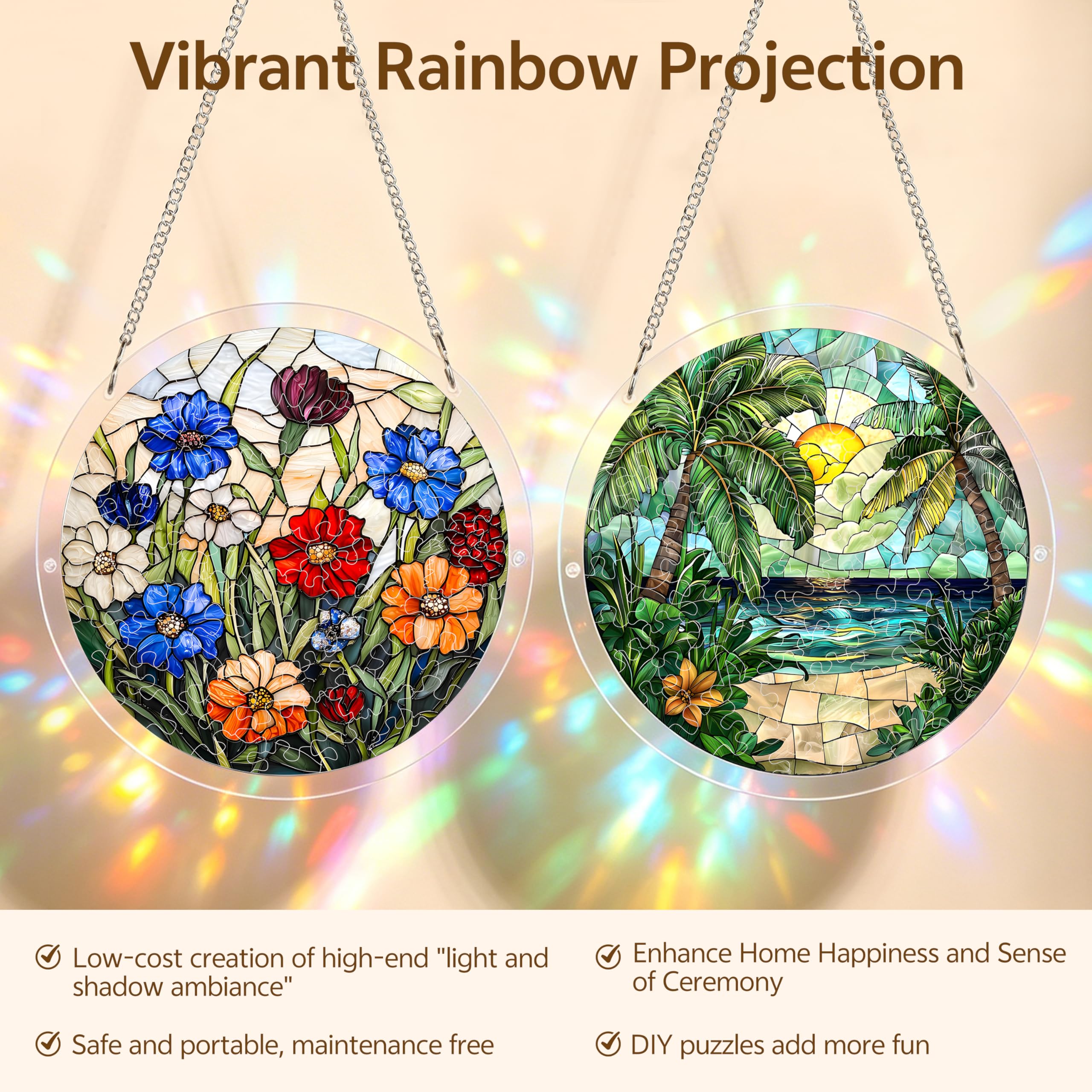 Urstand Acrylic Jigsaw Puzzle Suncatcher Sun design front view