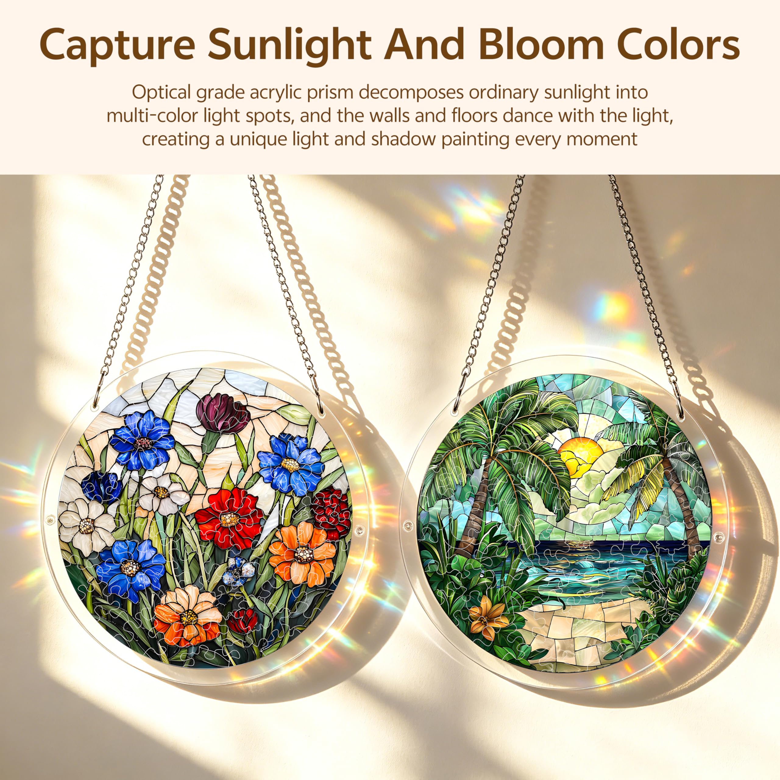 Urstand Acrylic Jigsaw Suncatcher pieces set on backing board