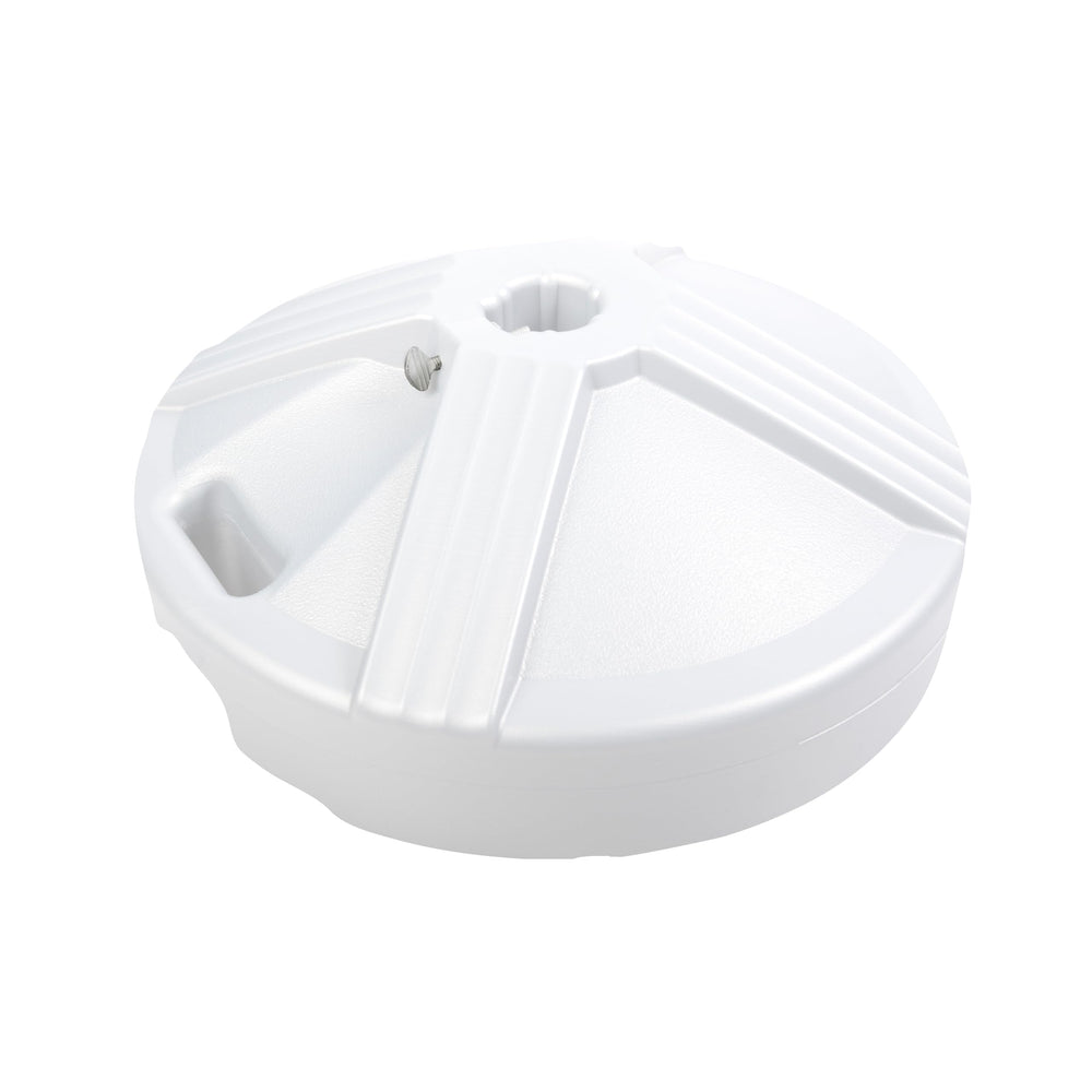 US Weight Fillable Umbrella Base side view, white