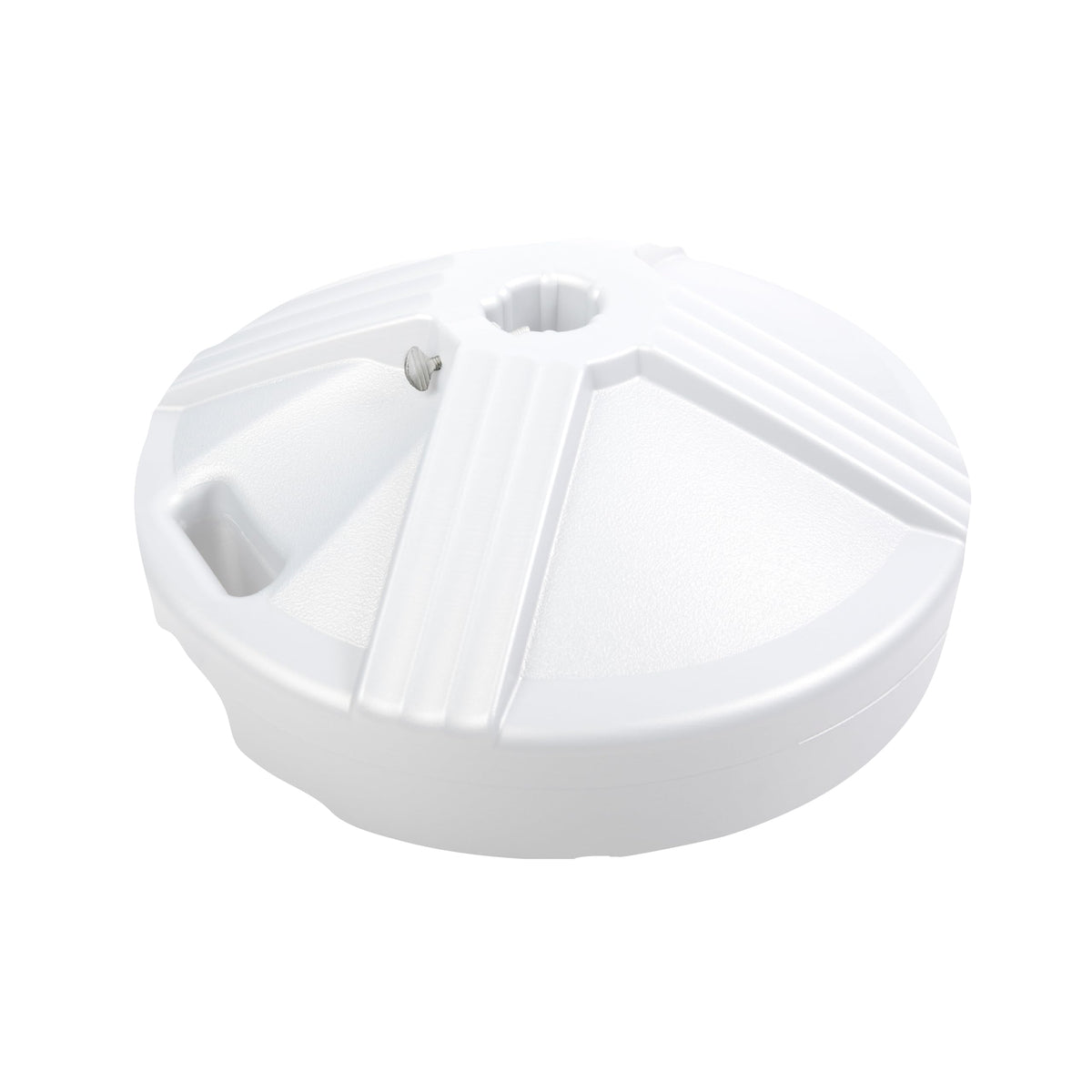 US Weight Fillable Umbrella Base side view, white