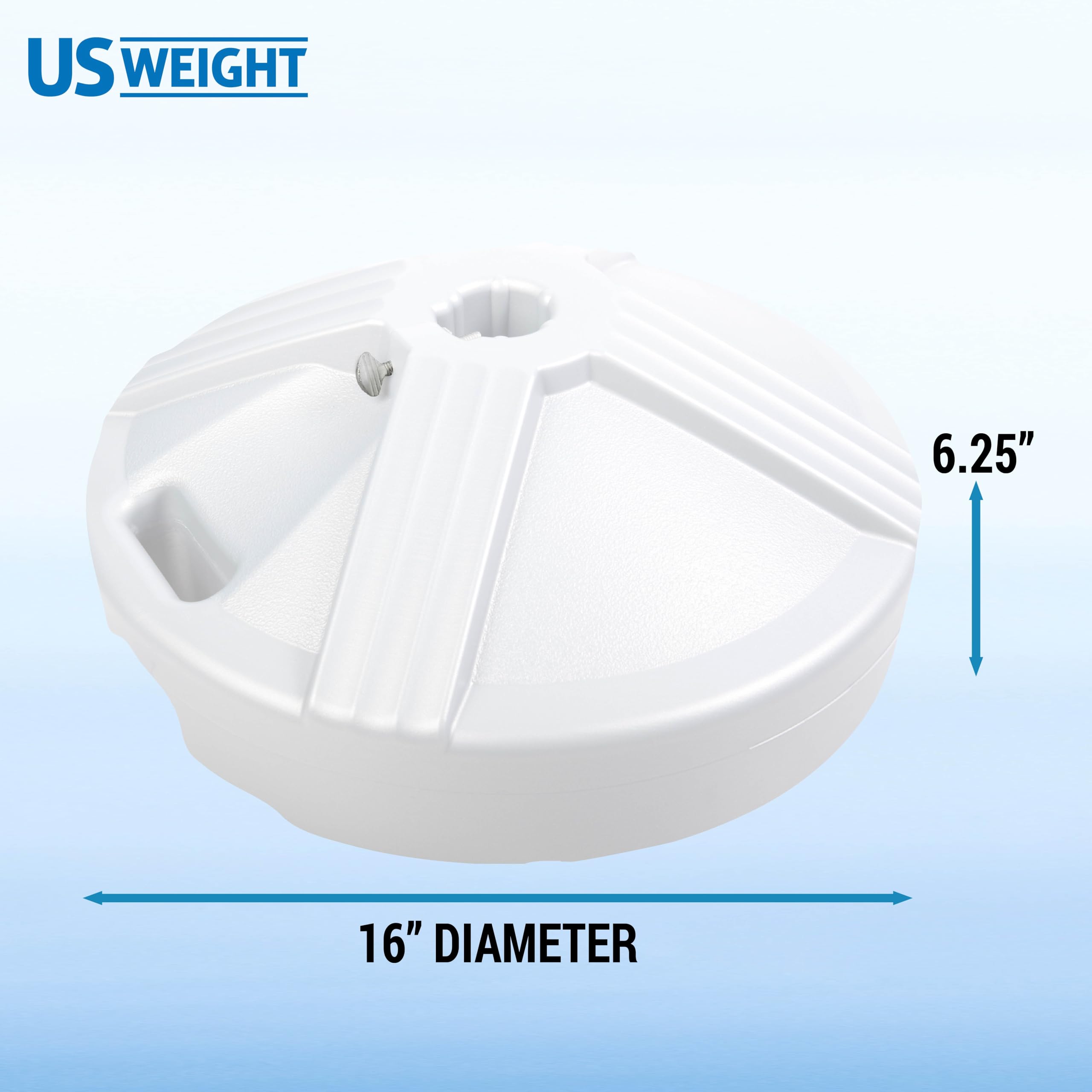 US Weight Fillable Umbrella Base top view with cap