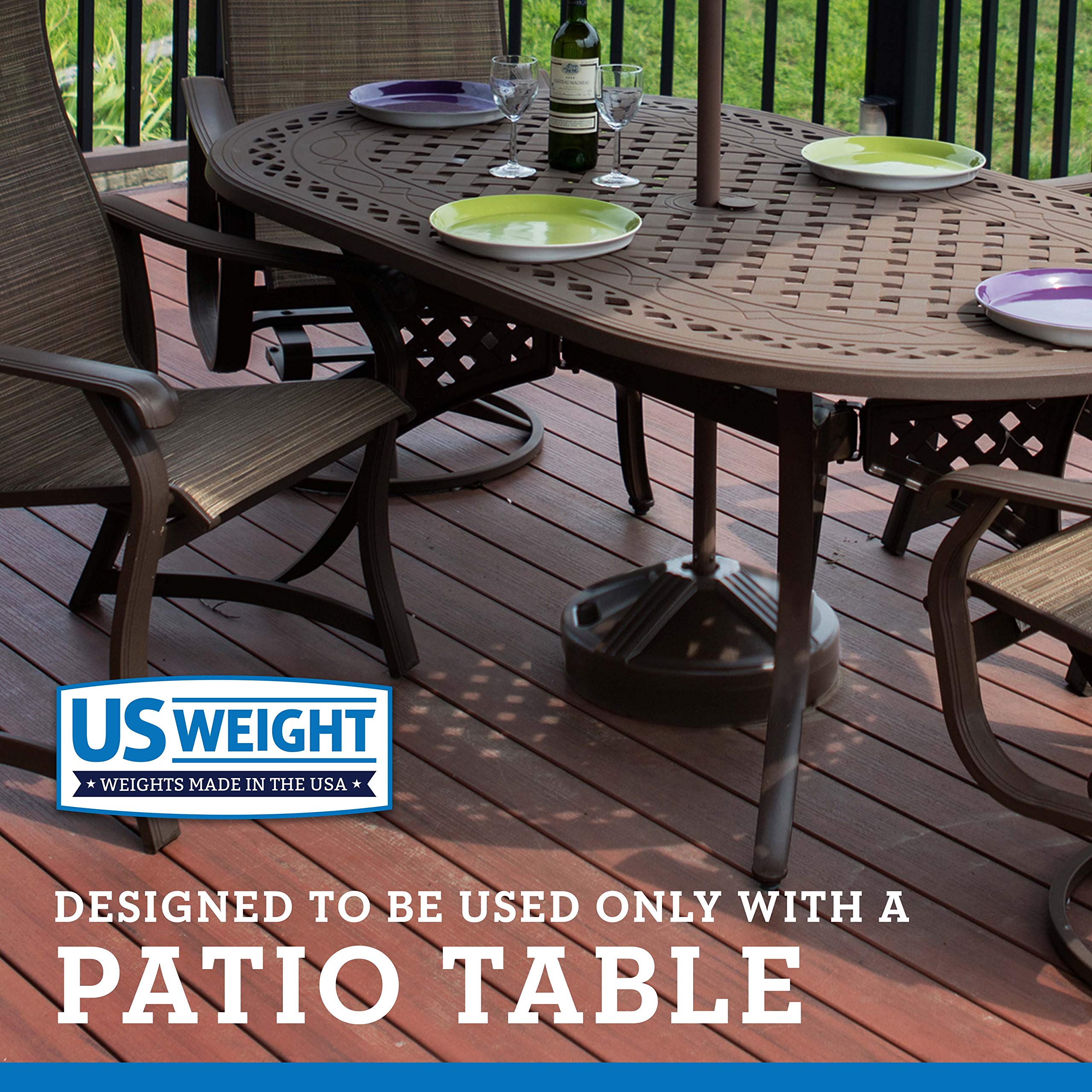 US Weight Umbrella Base with EZ Grip handle close-up