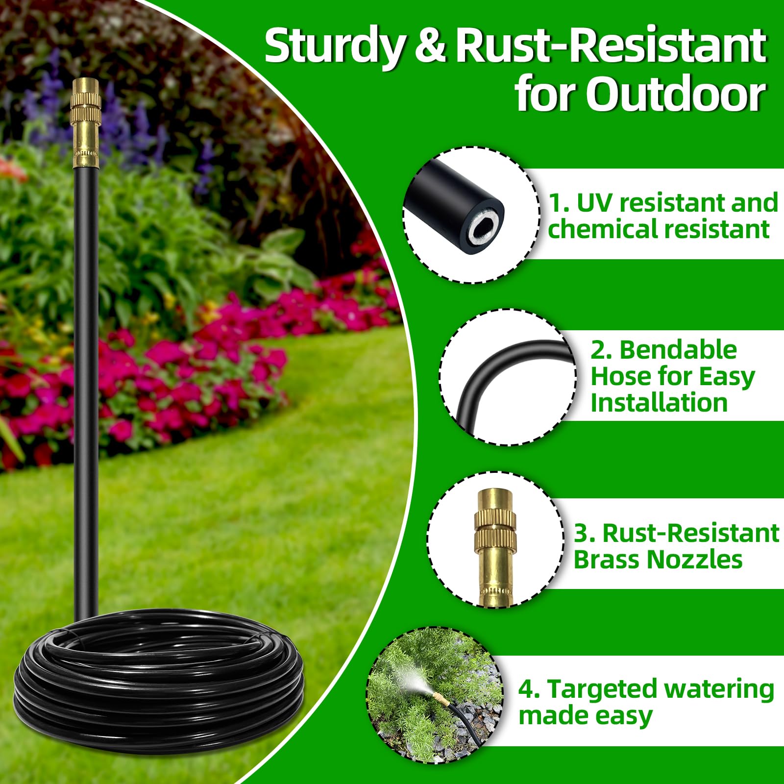 Usage demonstration of the drip irrigation system in a garden
