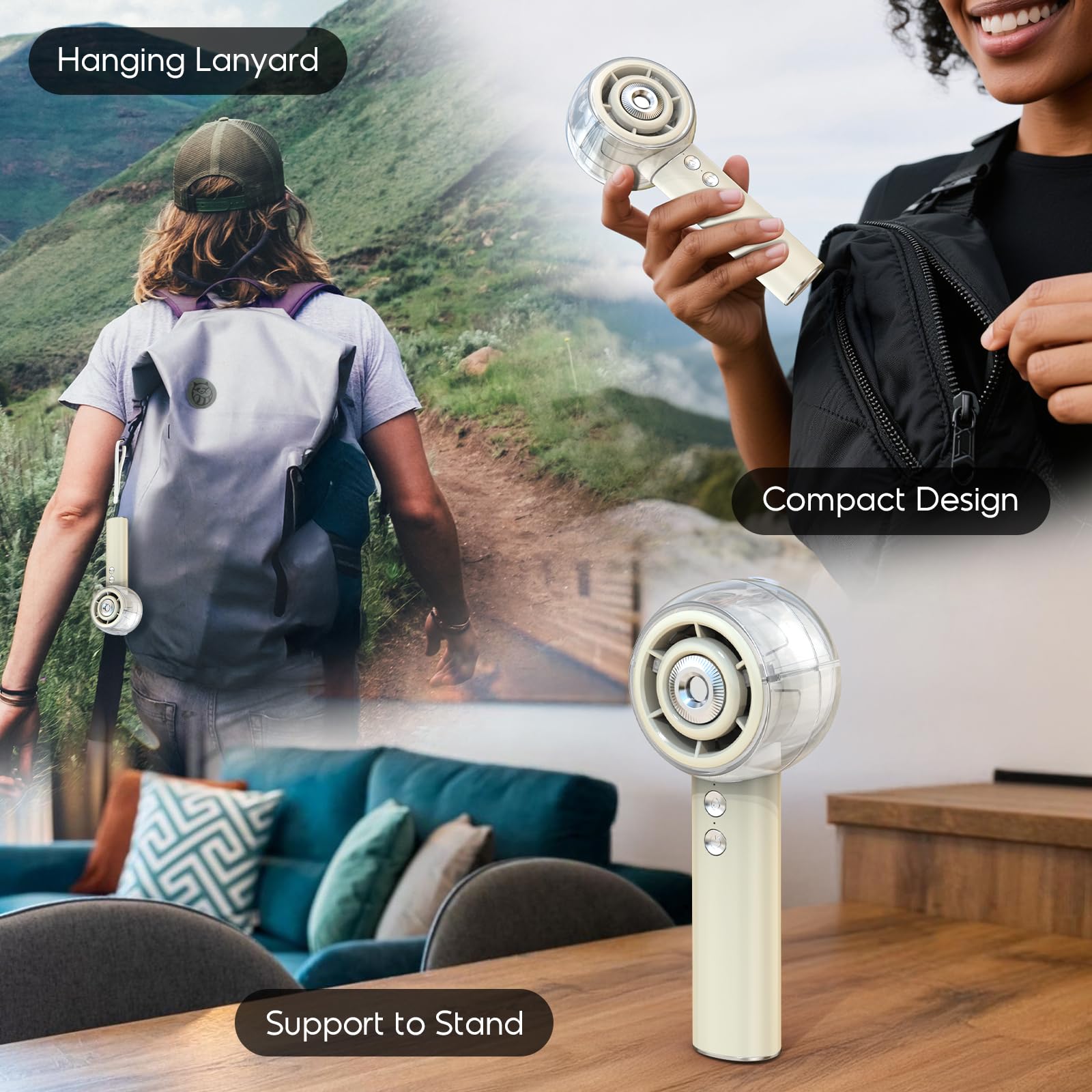 USB charging cable included with MACMORE handheld fan