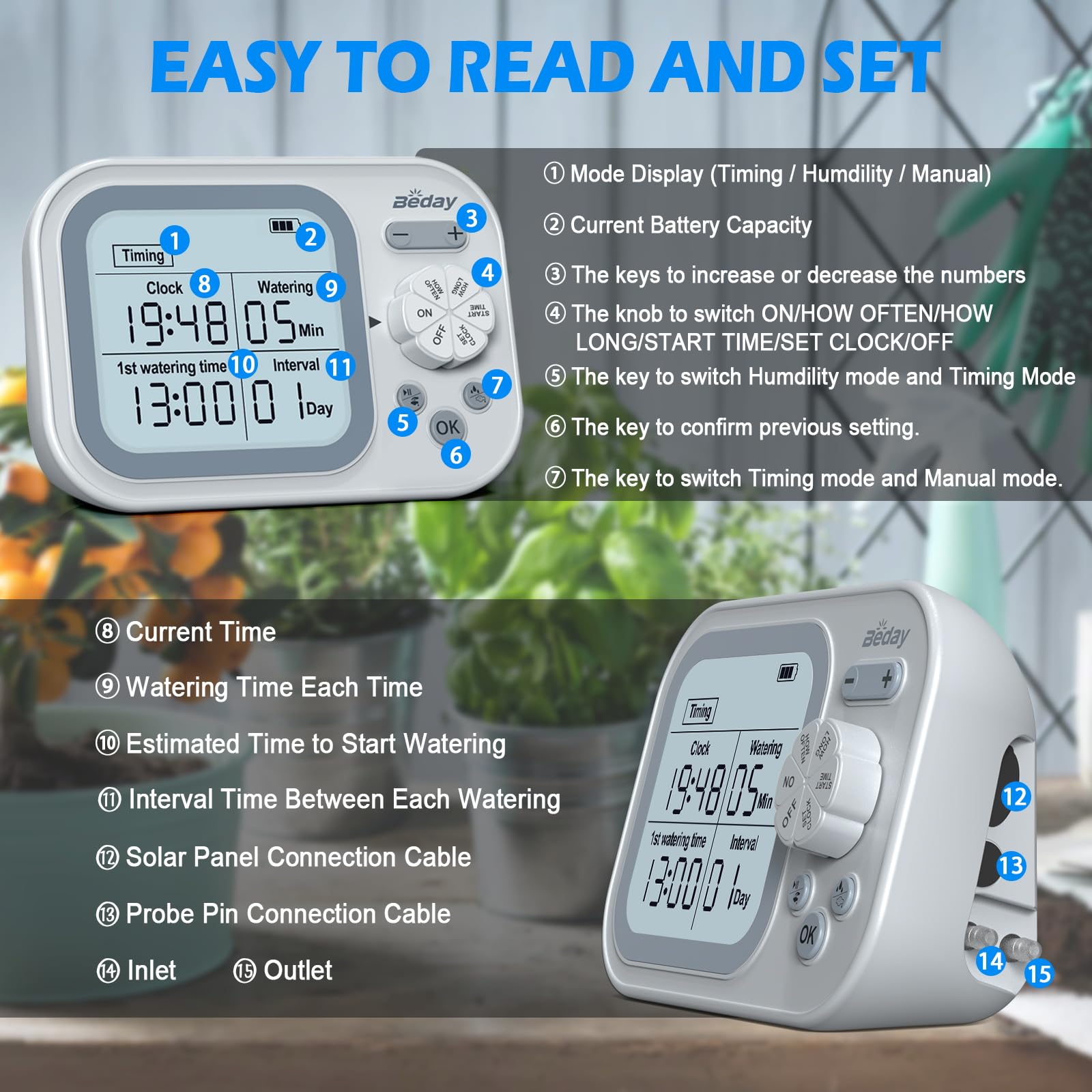 USB charging option for beday Solar Drip Irrigation System