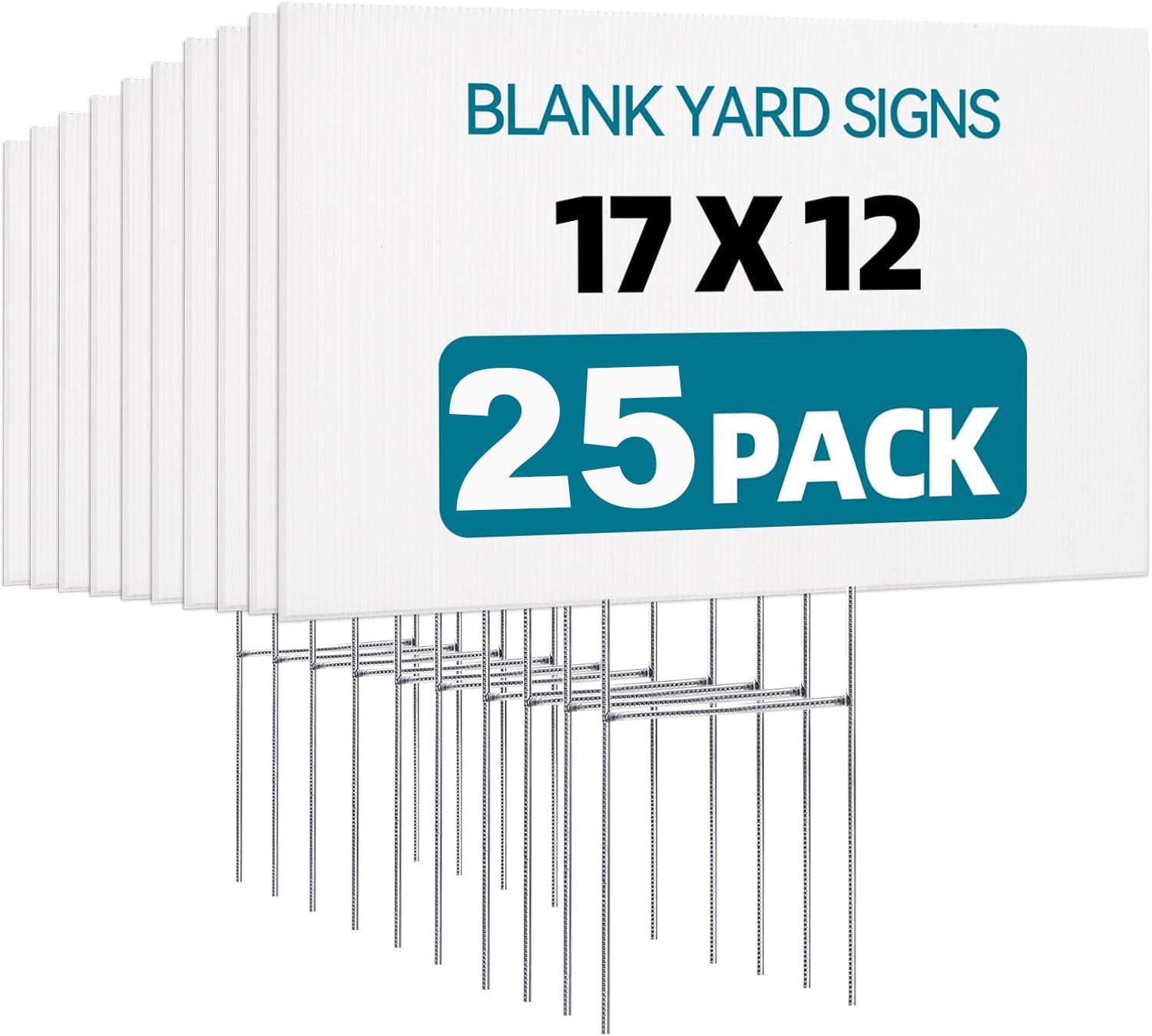 USCNC 17x12 inches blank yard sign with metal stake