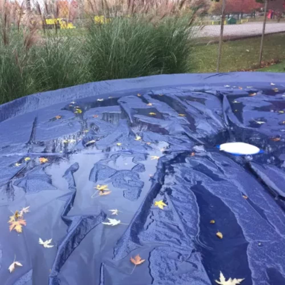 User demonstrating the Aquatix Pro Pool Cover Drainer in action