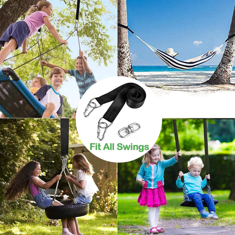 User enjoying a swing using Werfeito Tree Swing Straps