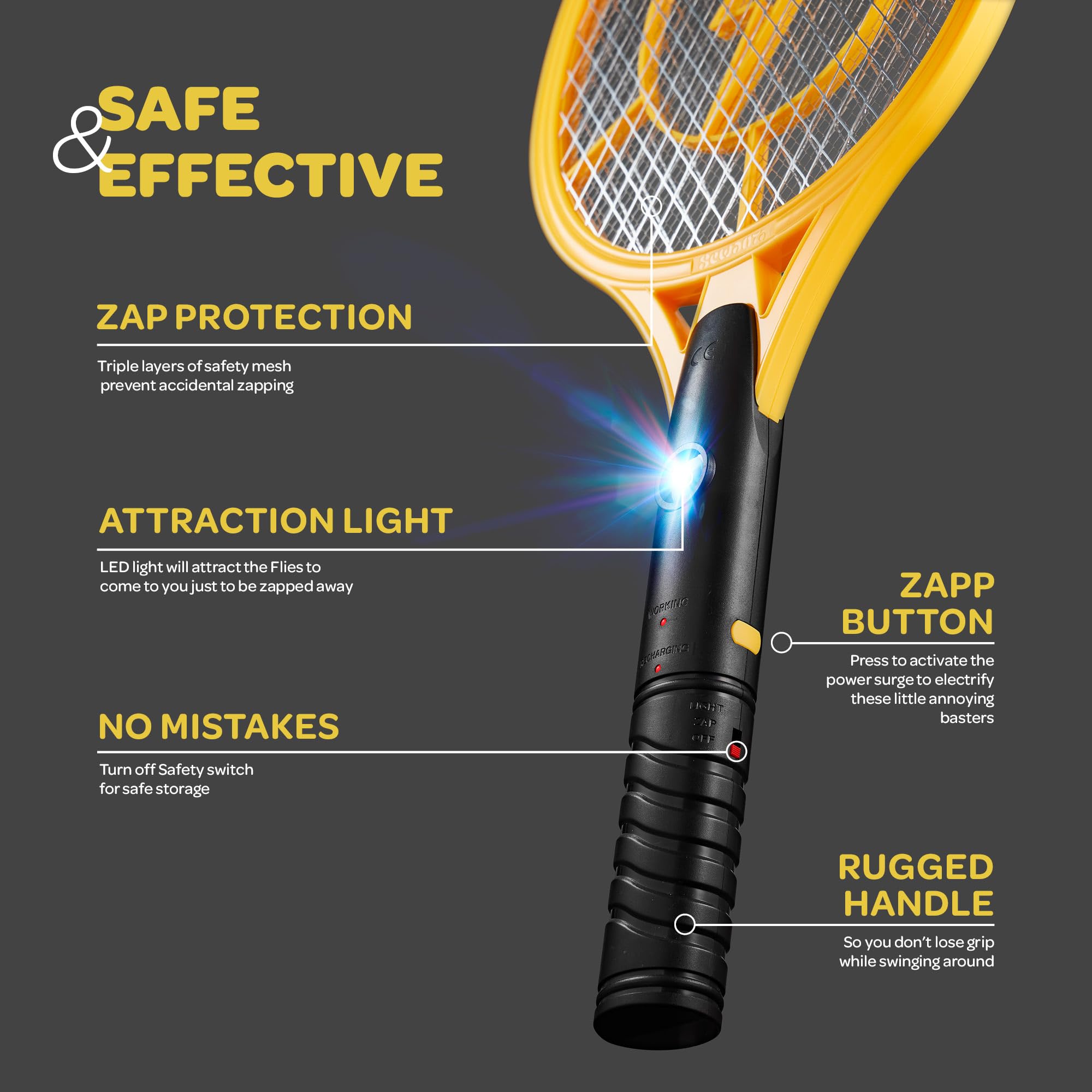 User holding SEWANTA Electric Fly Swatter outdoors