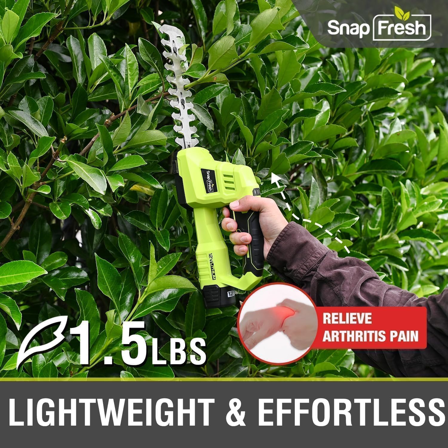 User holding SnapFresh trimmer for easy one-handed use