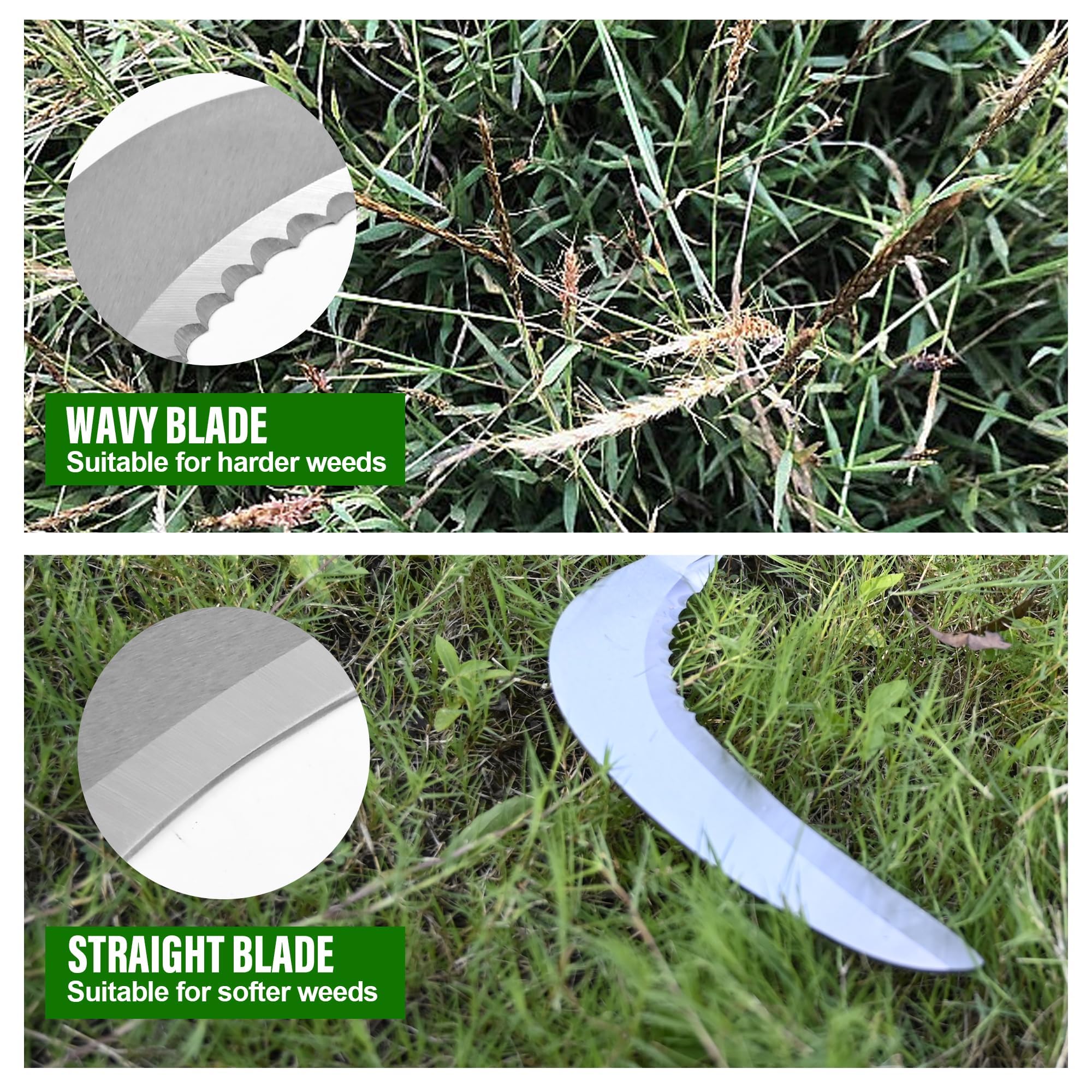 User holding YEELOR Weeding Sickle in a garden setting