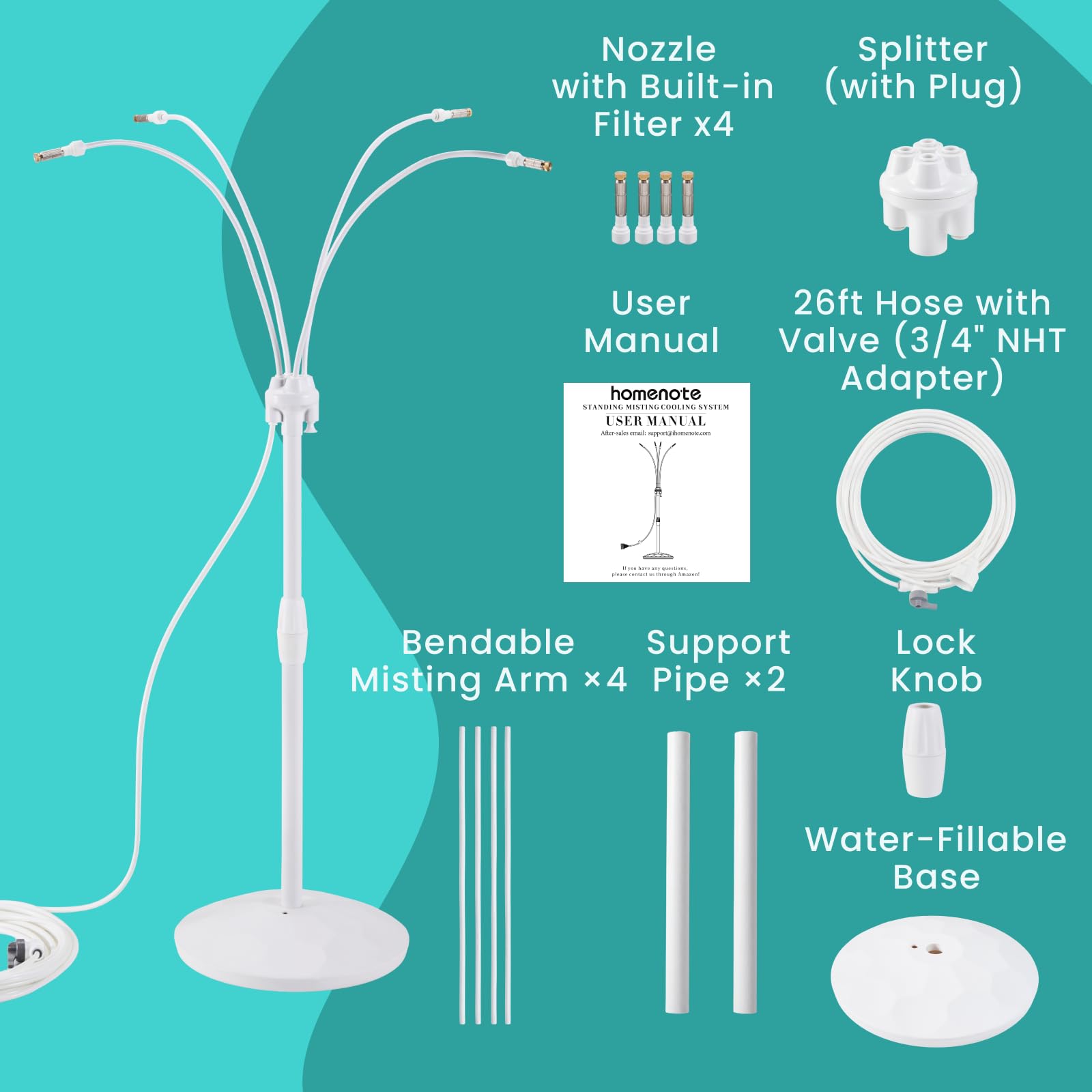 User manual for the homenote Standing Misting Cooling System