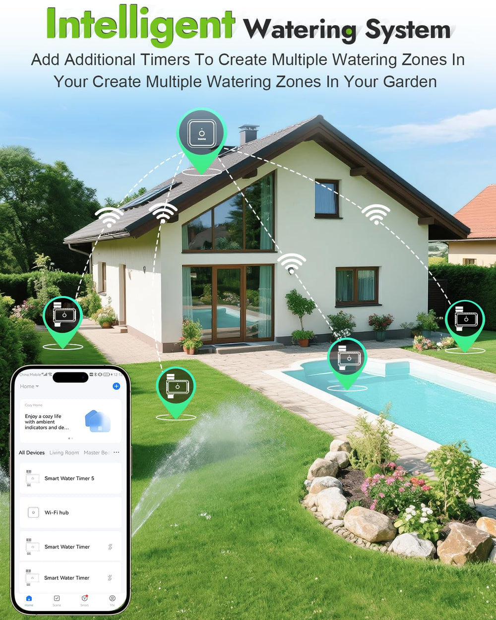 User programming watering schedule on Insoma WiFi Water Timer