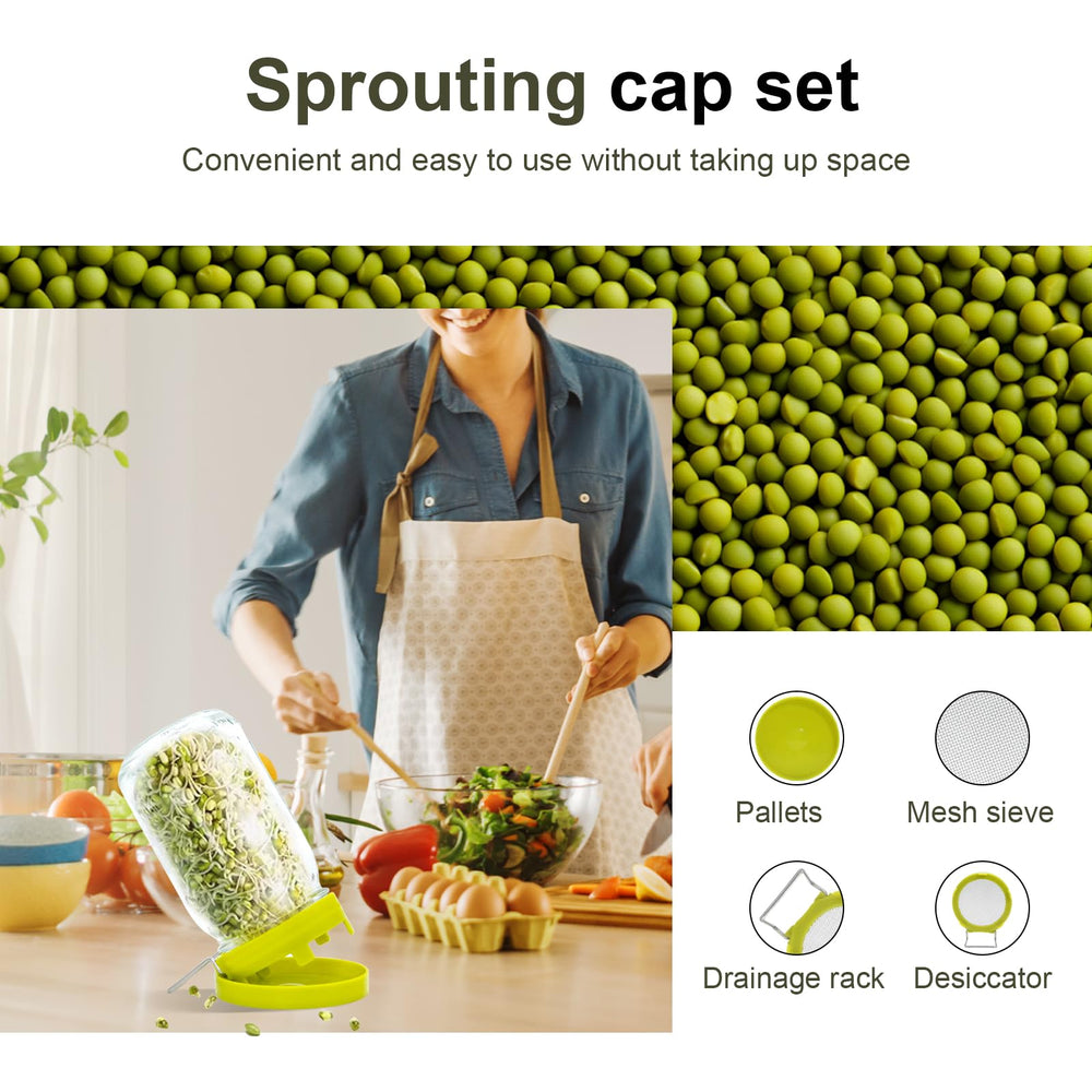 User rinsing sprouts in HANTUSWUS sprouting lid
